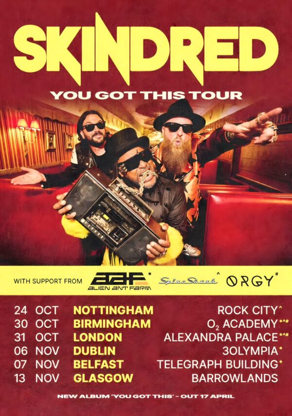SKINDRED You Got This 2026 UK Tour Poster