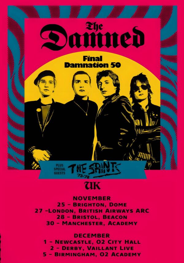 THE DAMNED Final Damnation 50 2026 UK Tour Poster
