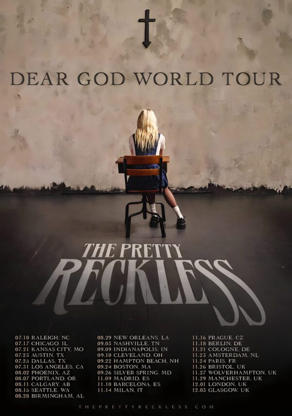 THE PRETTY RECKLESS Dear God 2026 World Tour Poster