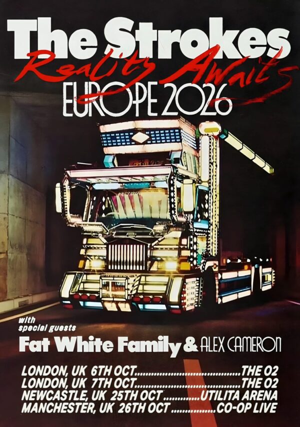 THE STROKES Reality Awaits 2026 UK Arena Tour Poster