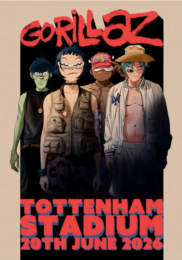 GORILLAZ The Mountain 2026 UK Tour LONDON Tottenham Hotspur Stadium Poster Print