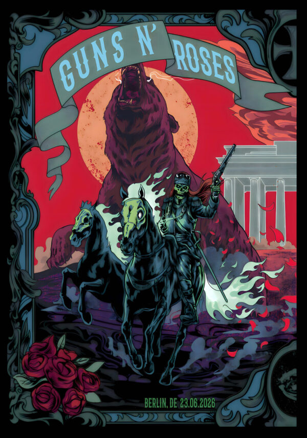 GUNS N ROSES World Tour 2026 Live BERLIN Uber Arena - 23 June 2026 Poster Print