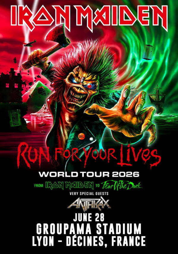 IRON MAIDEN Run For Your Lives 2026 Tour LYON Groupama Stadium Poster Print