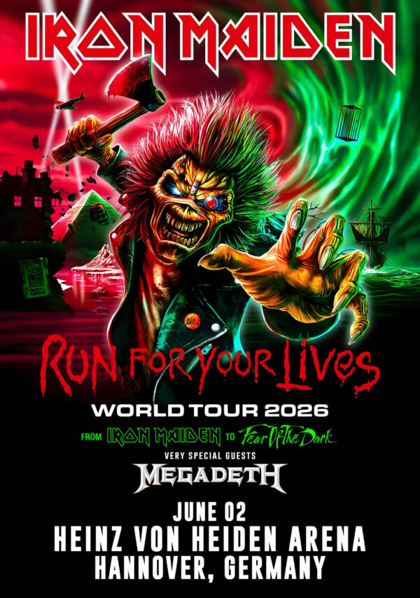 IRON MAIDEN Run For Your Lives 2026 Tour HANNOVER Heinz von Heiden Arena Poster Print