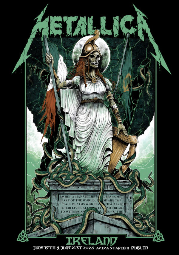 METALLICA M72 2026 Tour DUBLIN Aviva Stadium - June 19 & 21 2026 Poster Print