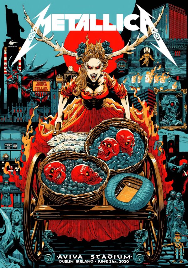 METALLICA M72 2026 Tour DUBLIN Aviva Stadium - June 21 2026 Poster Print
