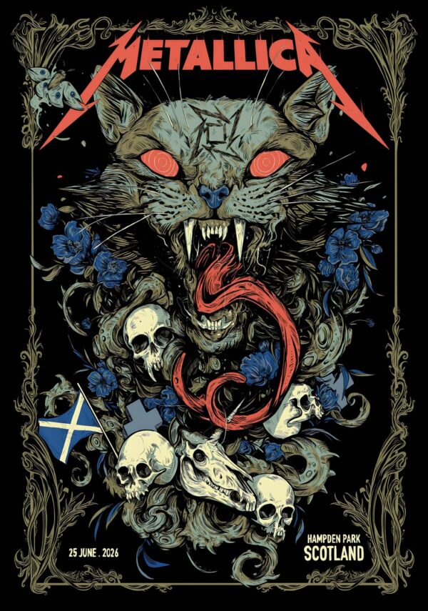 METALLICA M72 2026 Tour GLASGOW Hampden Park - June 25 2026 Poster Print