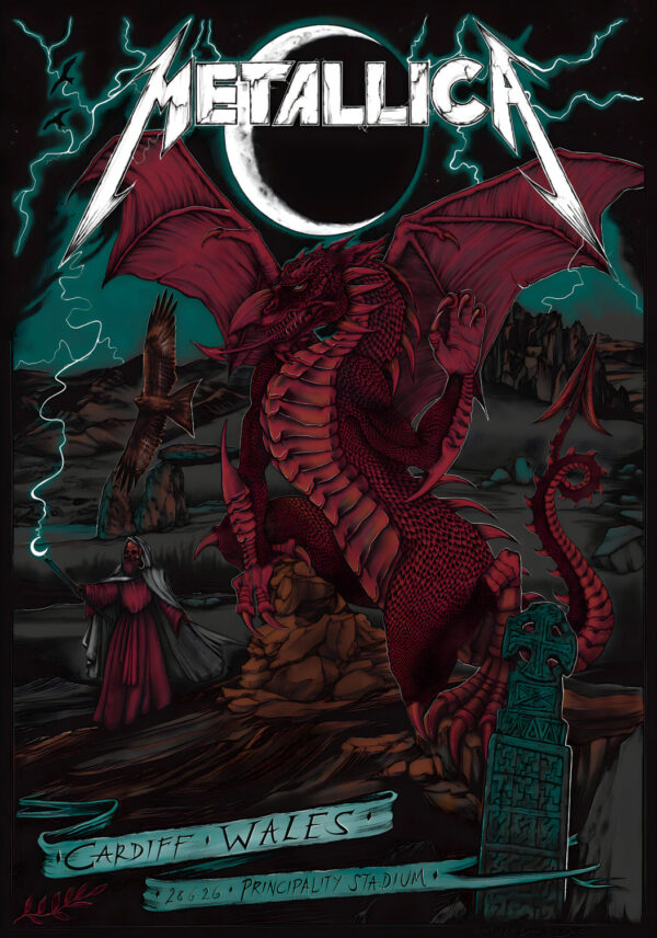 METALLICA M72 2026 Tour CARDIFF Principality Stadium - June 28 2026 Poster Print