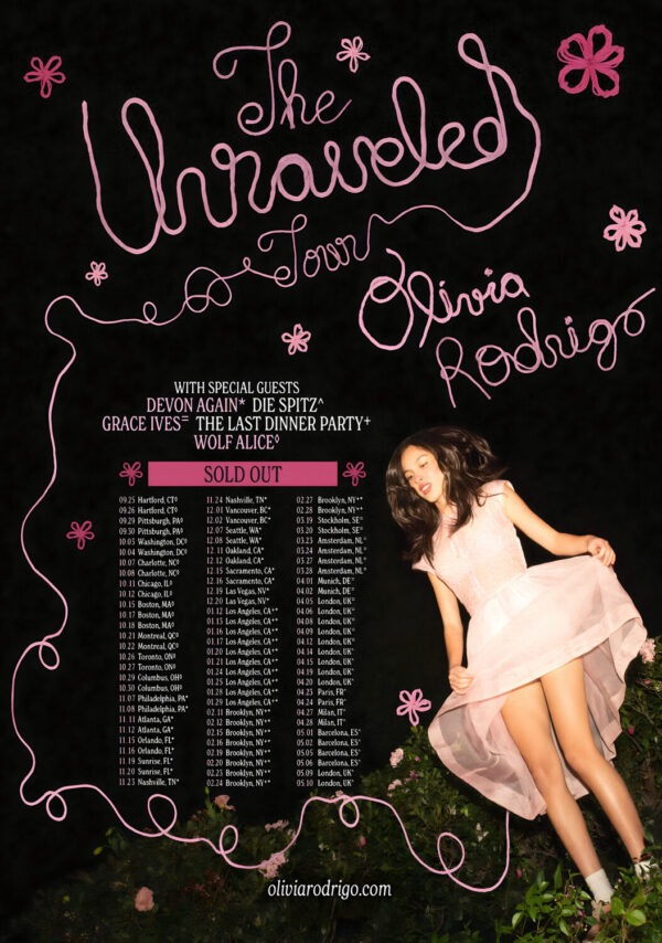 OLIVIA RODRIGO The Unraveled 2027 World Tour Poster Print