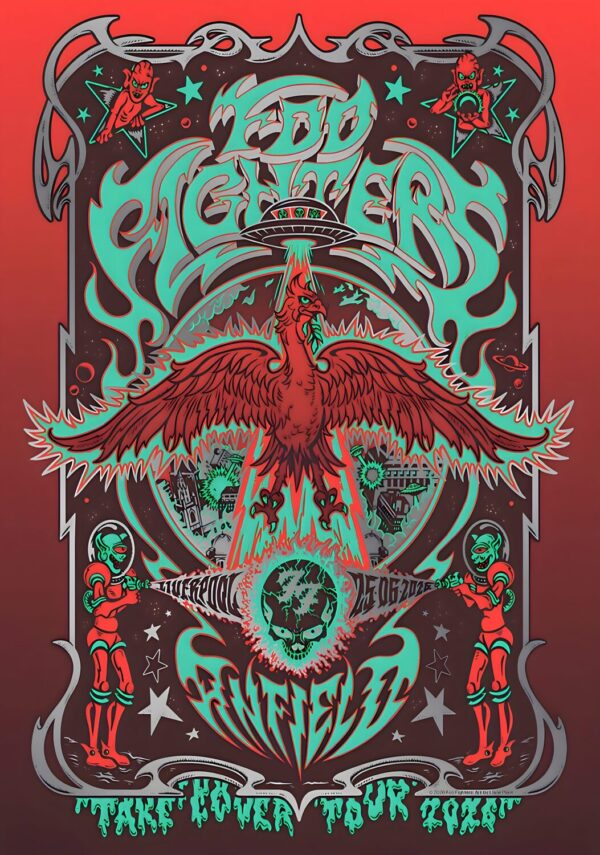 FOO FIGHTERS Take Cover 2026 Tour LIVERPOOL Anfield Stadium - 25 June 2026 Poster Print