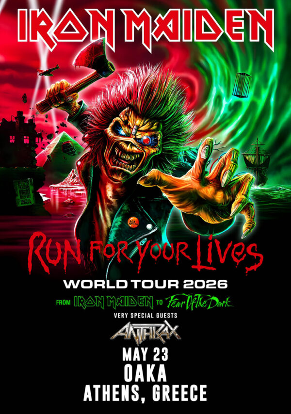 IRON MAIDEN Run For Your Lives 2026 Tour ATHENS OAKA Greece Poster Print