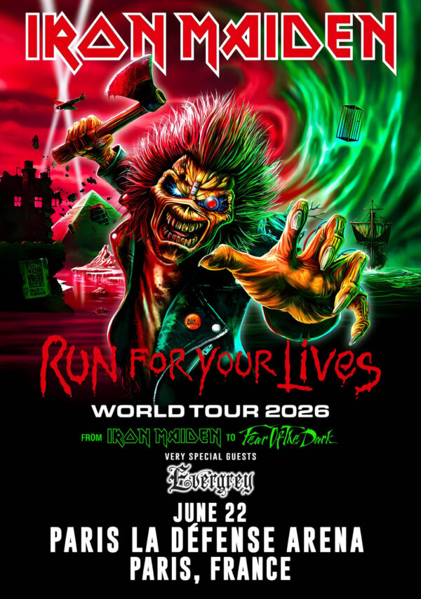 IRON MAIDEN Run For Your Lives 2026 Tour PARIS La Défense Arena Poster Print