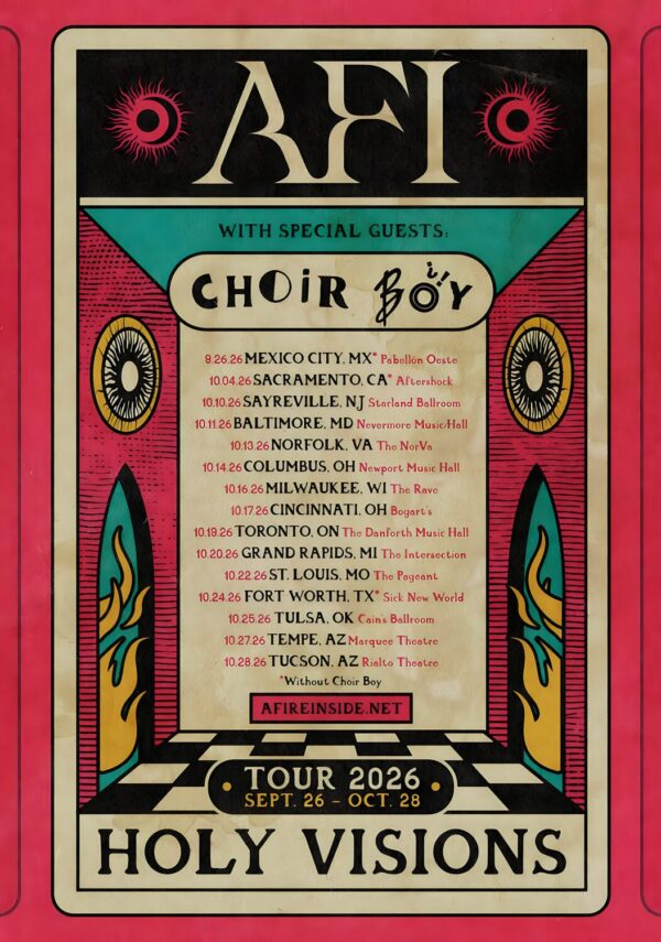 AFI Silver Bleeds The Black Sun 2026 Tour Poster