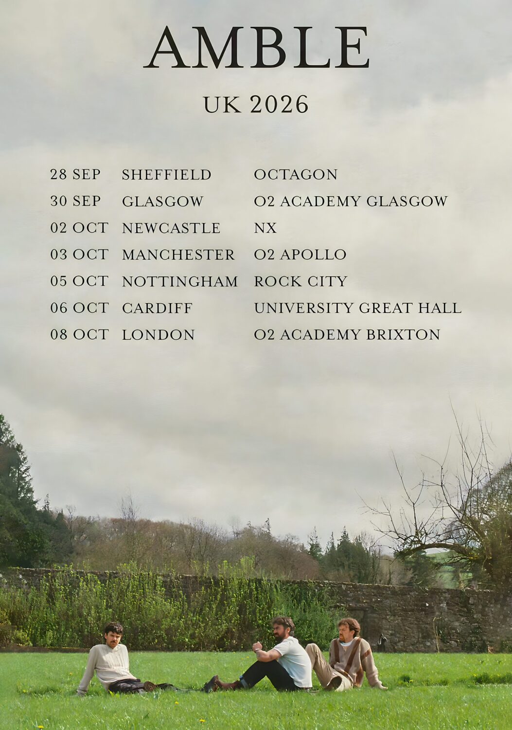 AMBLE Reverie 2026 UK Tour Poster