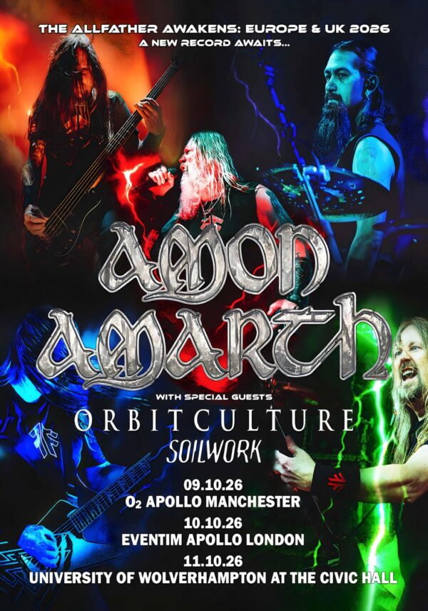 AMON AMARTH Upphaf 2026 UK Tour LONDON - MANCHESTER Poster