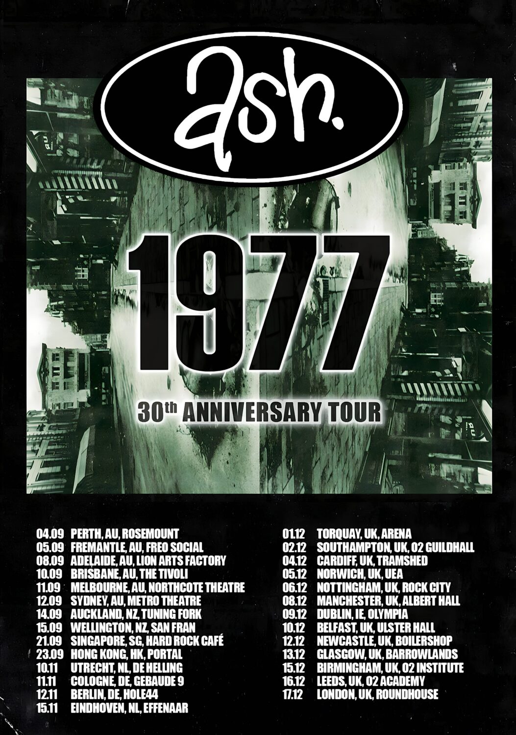 ASH (band) 1977 30th Anniversary 2026 UK & Europe Tour Poster