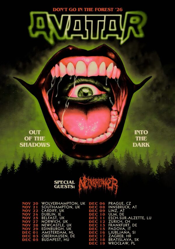 AVATAR (band) Don't Go To The Forrest UK & Europe Tour Poster
