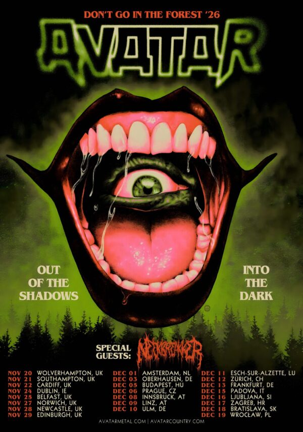 AVATAR (band) Don't Go To The Forrest UK & Europe Tour Poster