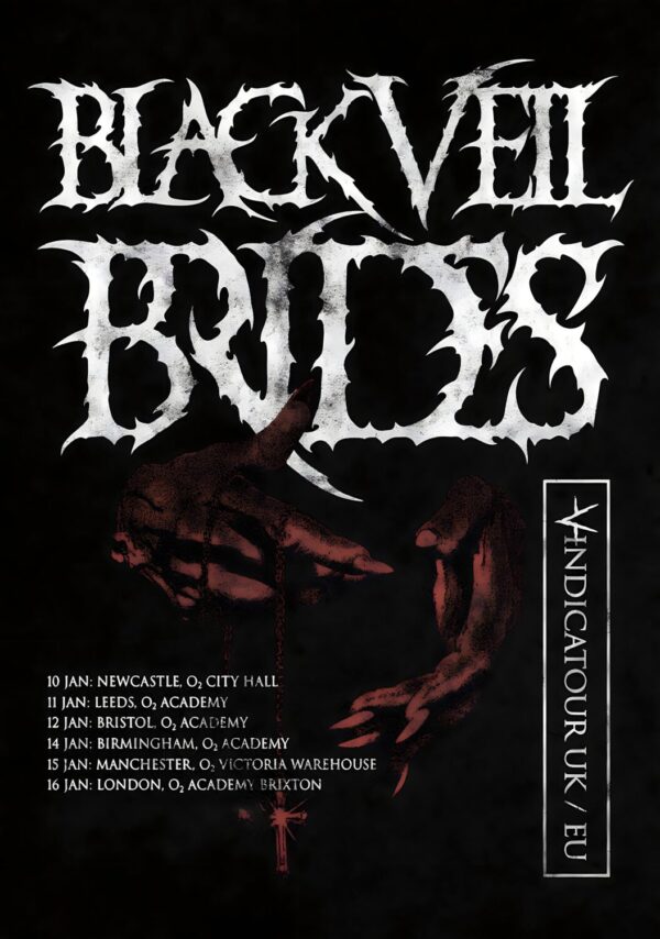 BLACK VEIL BRIDES Vindicate 2027 UK Tour Poster