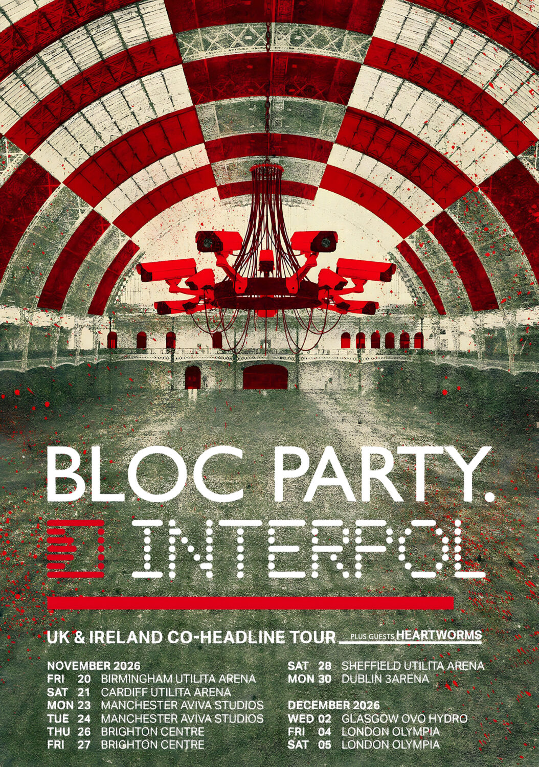 BLOC PARTY - INTERPOL Co-headling 2026 UK Tour Poster
