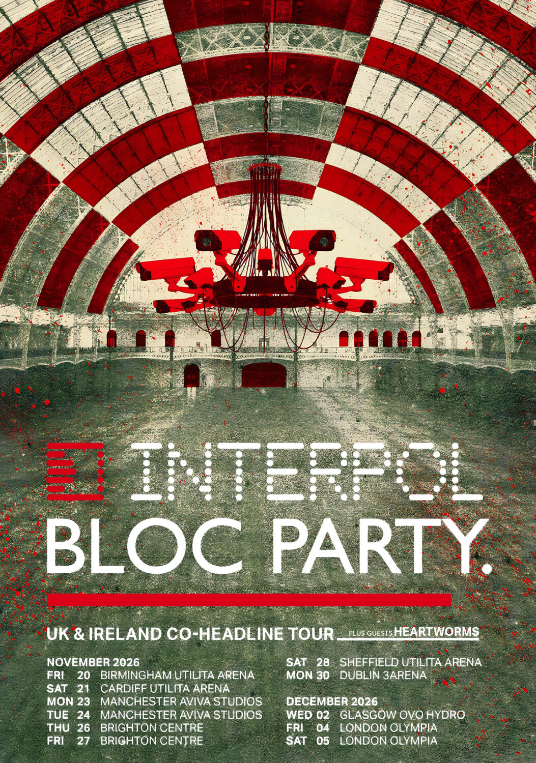 BLOC PARTY - INTERPOL Co-headling 2026 UK Tour Poster