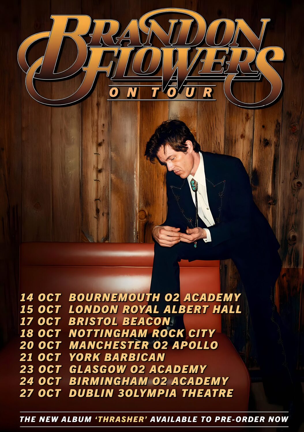 BRANDON FLOWERS Thrasher 2026 UK & Ireland Tour Poster