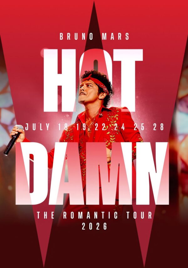 BRUNO MARS The Romantic 2026 Tour LONDON Wembley Stadium Poster Print