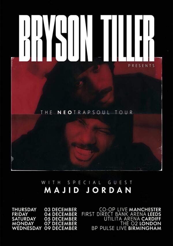 BRYSON TILLER The Neotrapsoul 2026 UK Arena Tour Poster