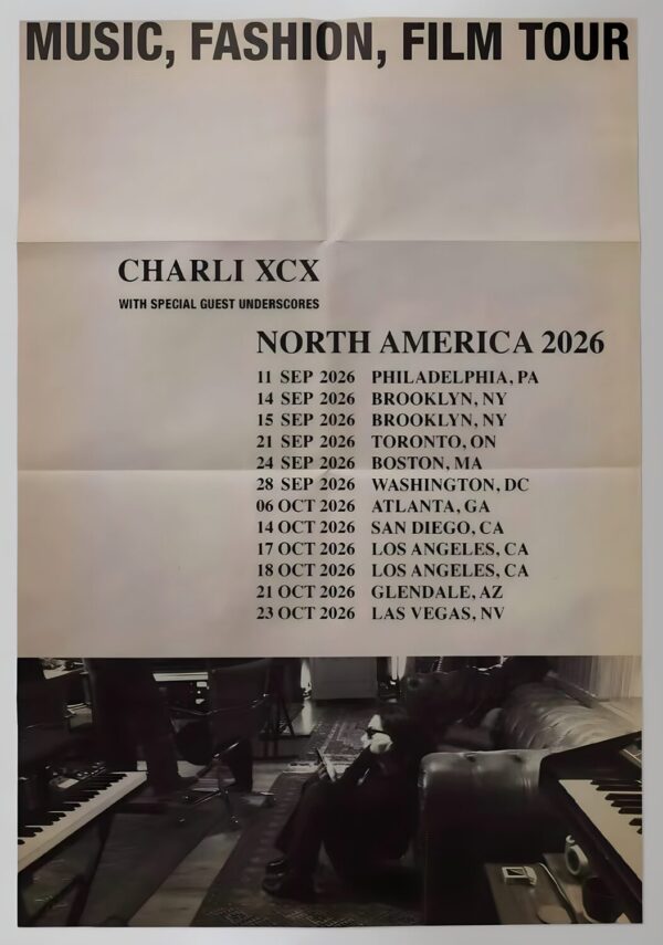 CHARLI XCX Music Fashion Film 2026 North America Tour Poster