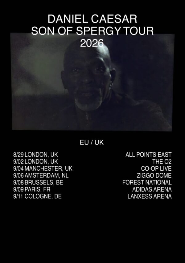 DANIEL CAESAR Son of Spergy 2026 UK & Europe Tour Poster