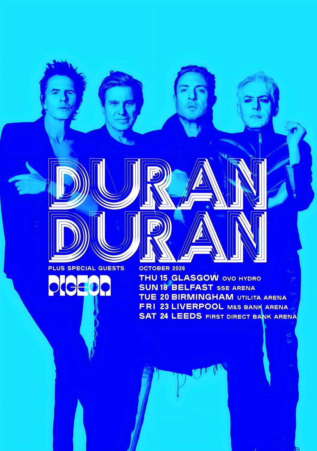 DURAN DURAN Free To Love 2026 UK Tour Poster