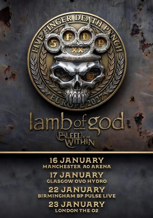 FIVE FINGER DEATH PUNCH Legacy 2027 UK Tour Poster