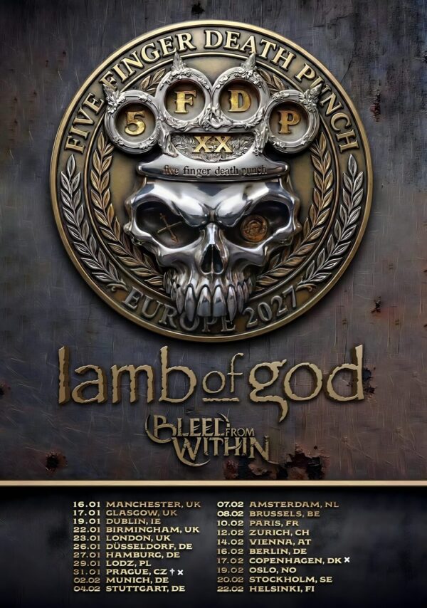 FIVE FINGER DEATH PUNCH Legacy 2027 UK & Europe Tour Poster