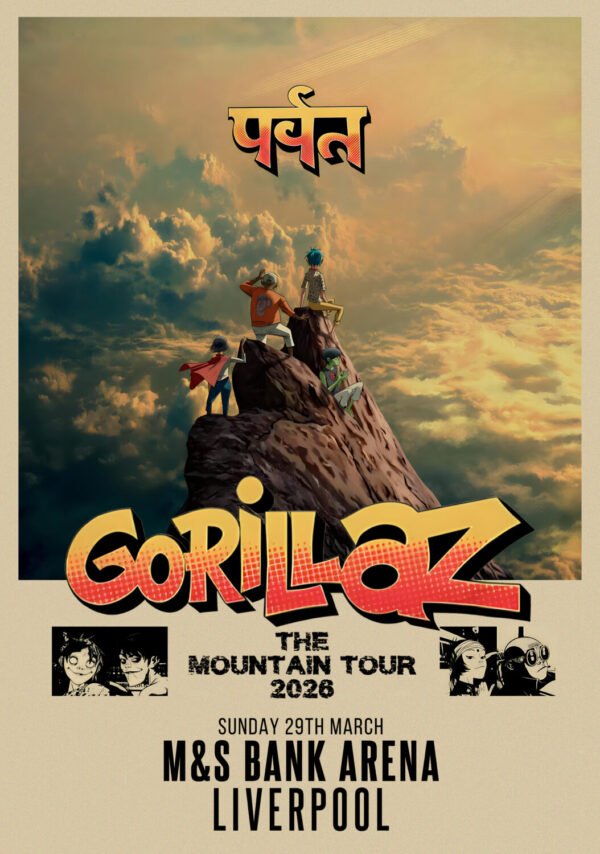 GORILLAZ The Mountain 2026 UK Tour LIVERPOOL M&S Bank Arena Poster Print