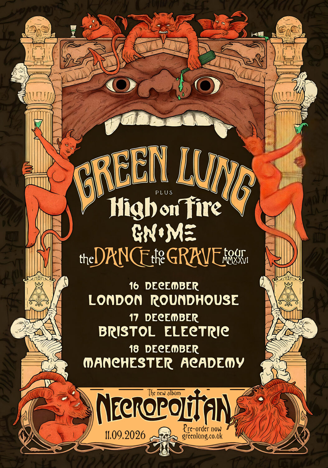GREEN LUNG The Dance To The Grace 2026 UK Tour Poster