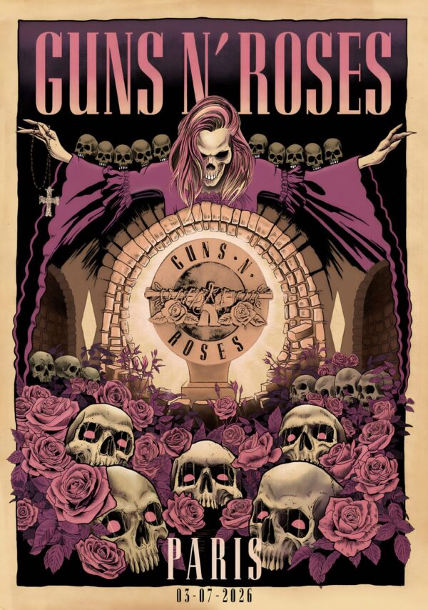 GUNS N ROSES World Tour 2026 Live PARIS Accor Arena - 3 July 2026 Poster Print
