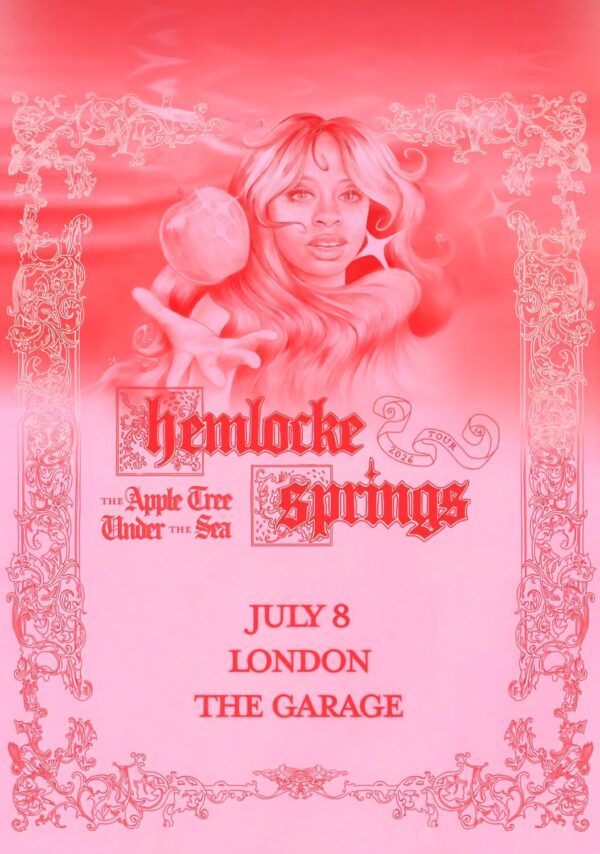 HEMLOCKE SPRINGS The Apple Under The Sea 2026 Tour LONDON Garage Poster Print