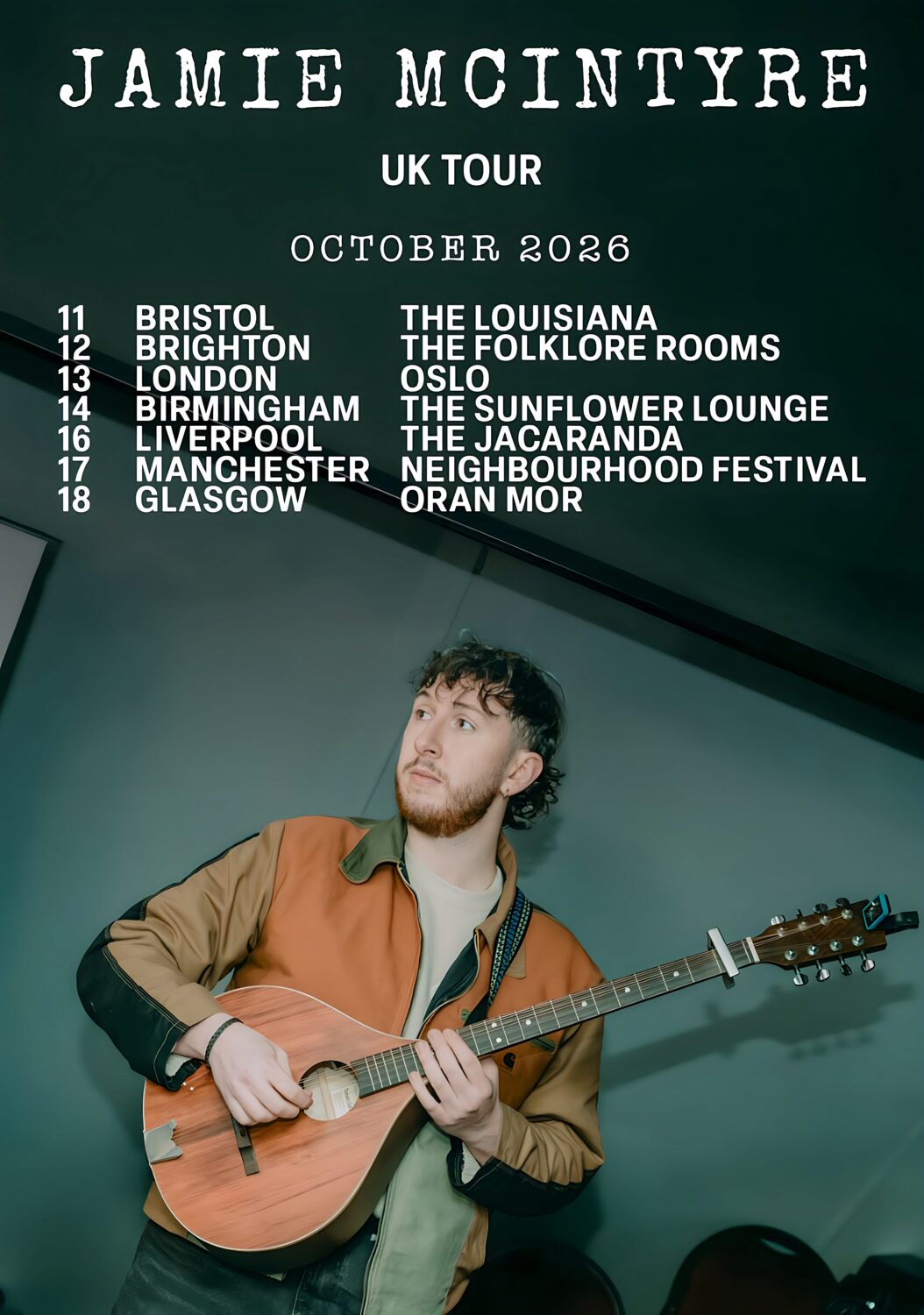 JAMES McINTYRE Live October 2026 UK Tour Poster