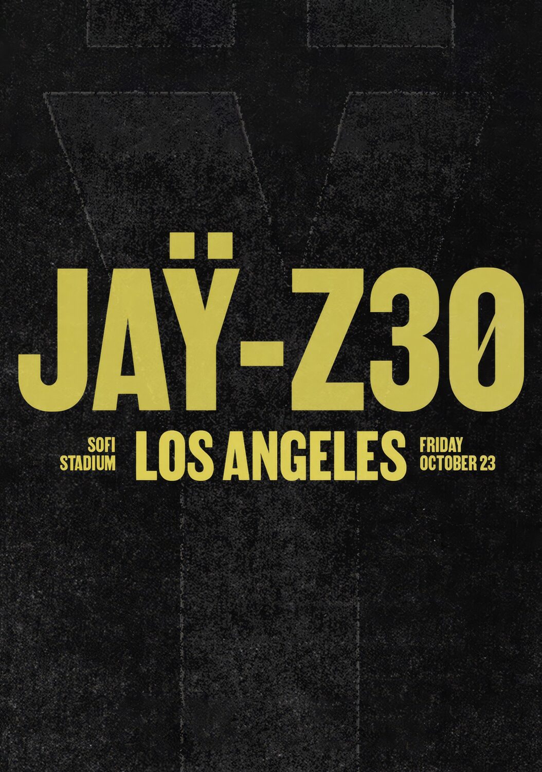 JAY Z 30th Anniversary 2026 Tour LOS ANGELES SoFi Stadium Poster