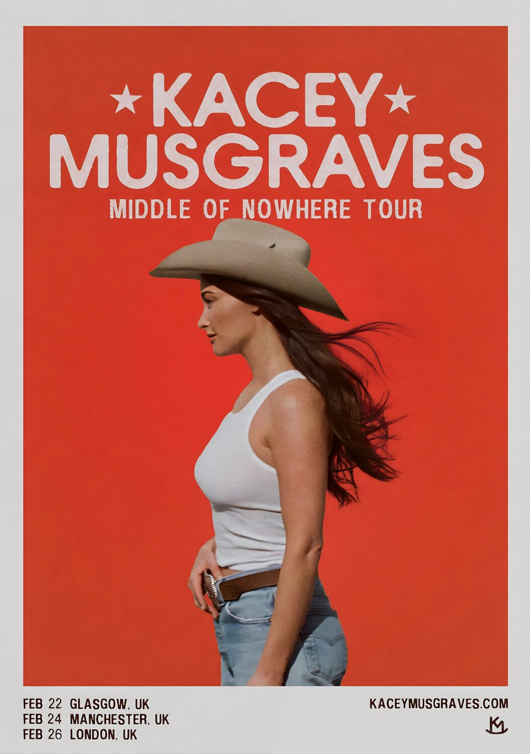 KACEY MUSGRAVE Middle of Nowhere 2027 UK Tour Poster