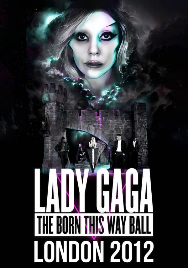 LADY GAGA Born This Way 2012 Tour LONDON Poster Print