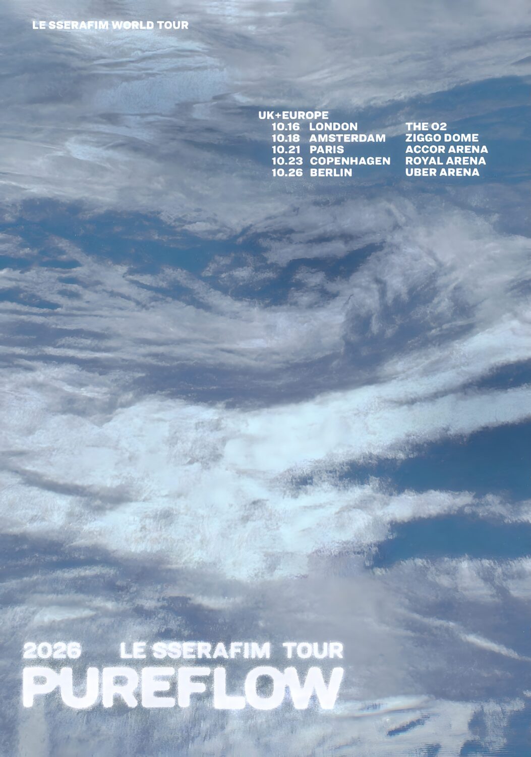 LE SSERAFIM Pureflow 2026 UK & Europe Tour Poster