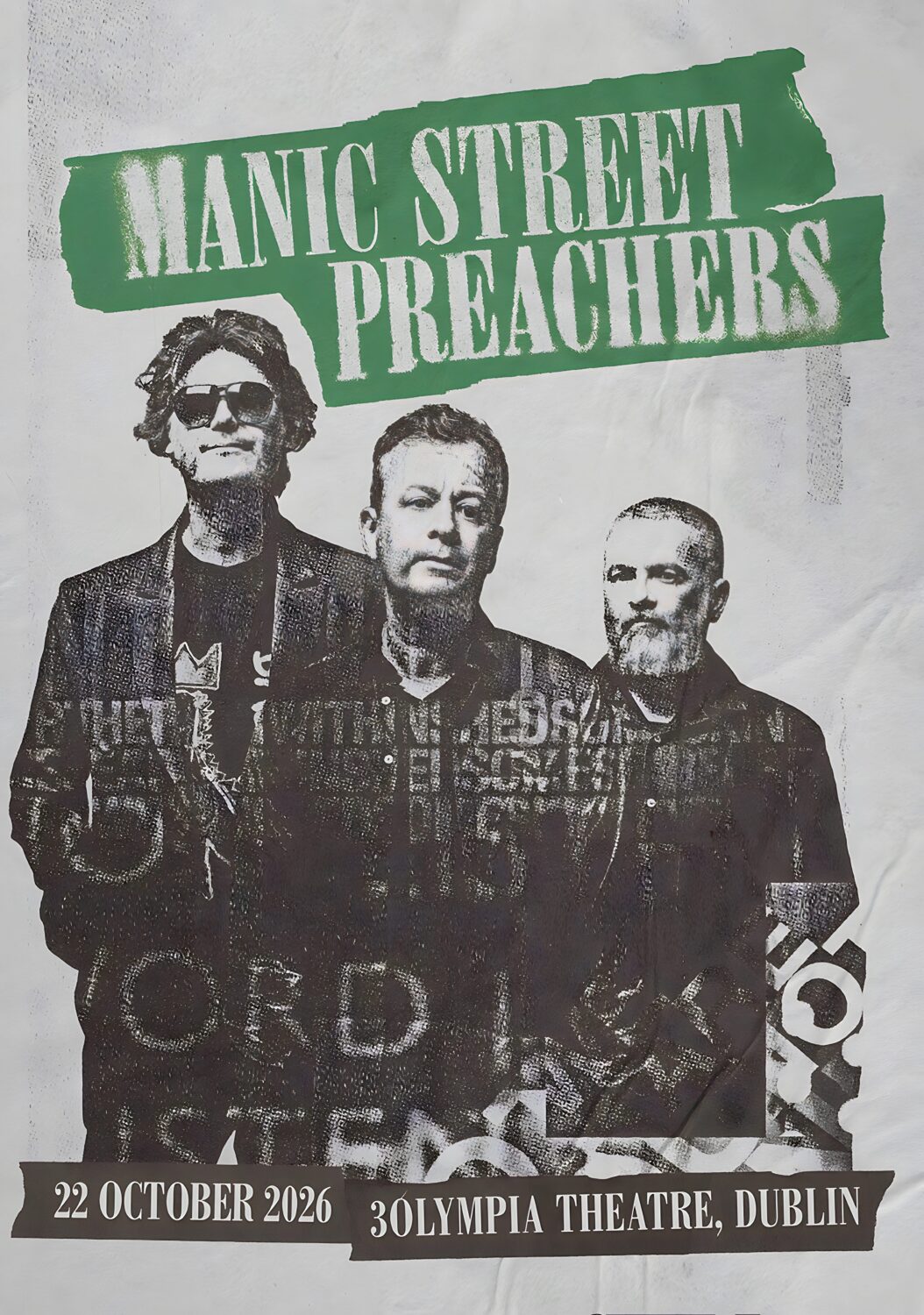 MANIC STREET PREACHERS Critical Thinking 2026 Tour DUBLIN 3Olympia Poster