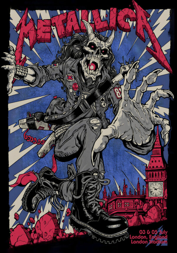 METALLICA M72 2026 Tour LONDON Stadium - July 3 & 5 2026 Poster Print