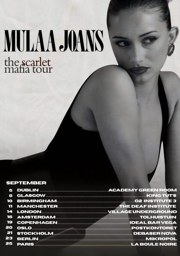 MULAA JOANS The Scarlet Mafia 2026 UK & Europe Tour Poster
