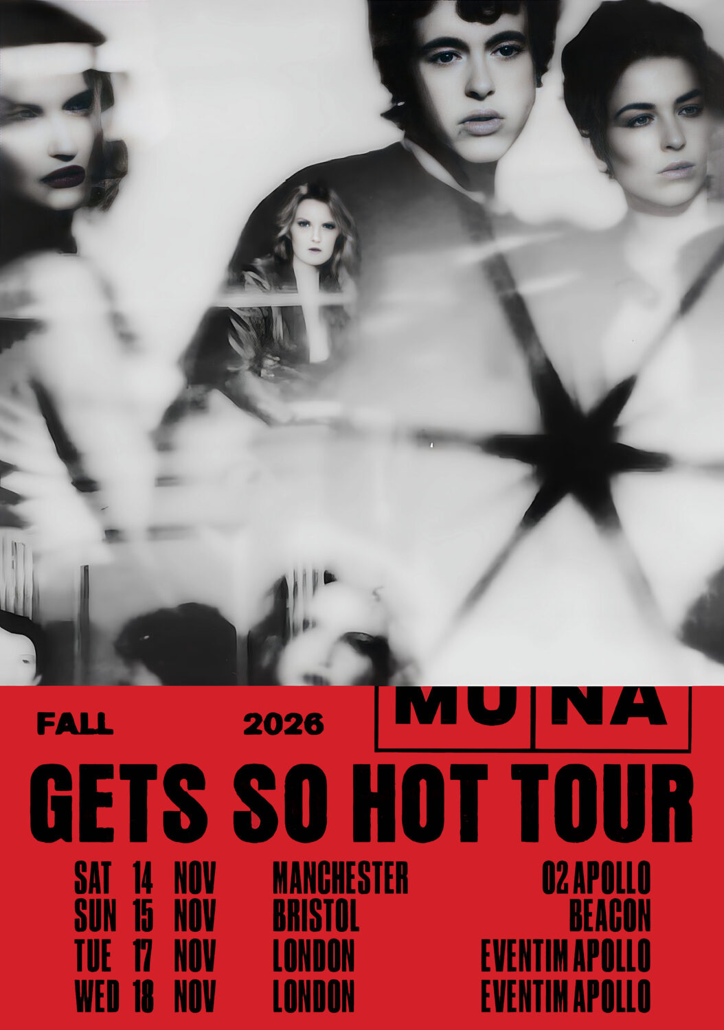 MUNA Gets So Hot 2026 UK Tour Poster