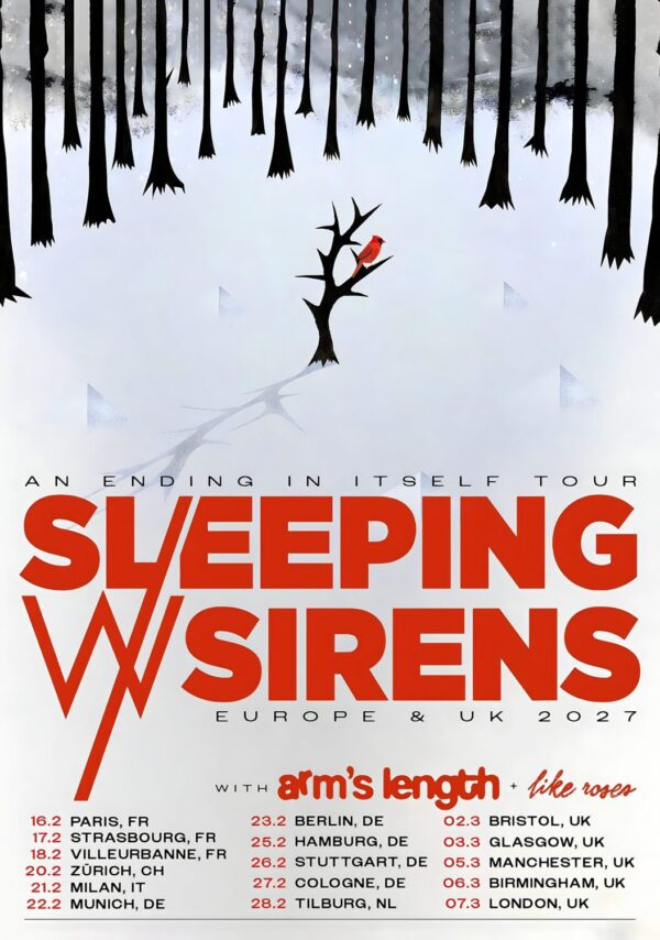 SLEEPING WITH SIRENS An Ending In Itself 2027 UK & Europe Tour Poster