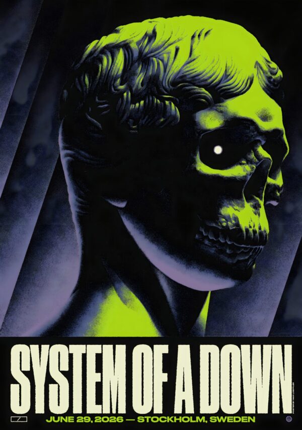 SYSTEM OF A DOWN Live 2026 Tour STOCKHOLM Strawberry Arena - 29 June 2026 Poster Print