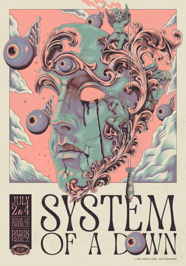 SYSTEM OF A DOWN Live 2026 Tour PARIS Stade de France - 2 & 4 July 2026 Poster Print