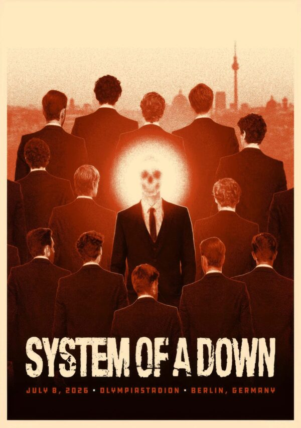 SYSTEM OF A DOWN Live 2026 Tour BERLIN Olympiastadion - 8 July 2026 Poster Print